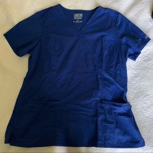 Cherokee Scrub Top ~ Large ~ royal blue